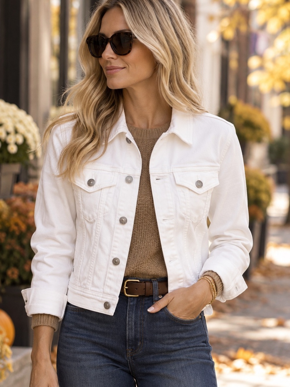 7 For All Mankind Luxe Vintage White Denim Jacket Small Like New